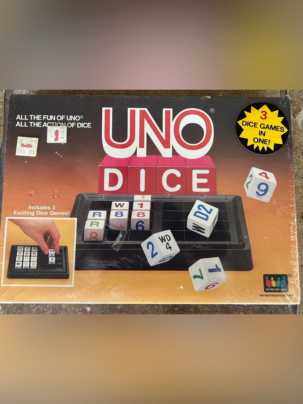 UNO DICE Vintage 1987 Game 2-6 players Vintage 1987 New And Sealed